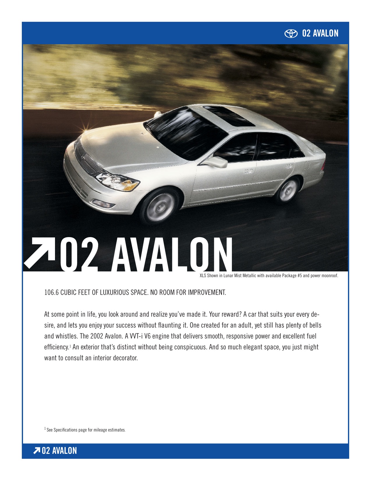 2002 Toyota Avalon Brochure Page 1